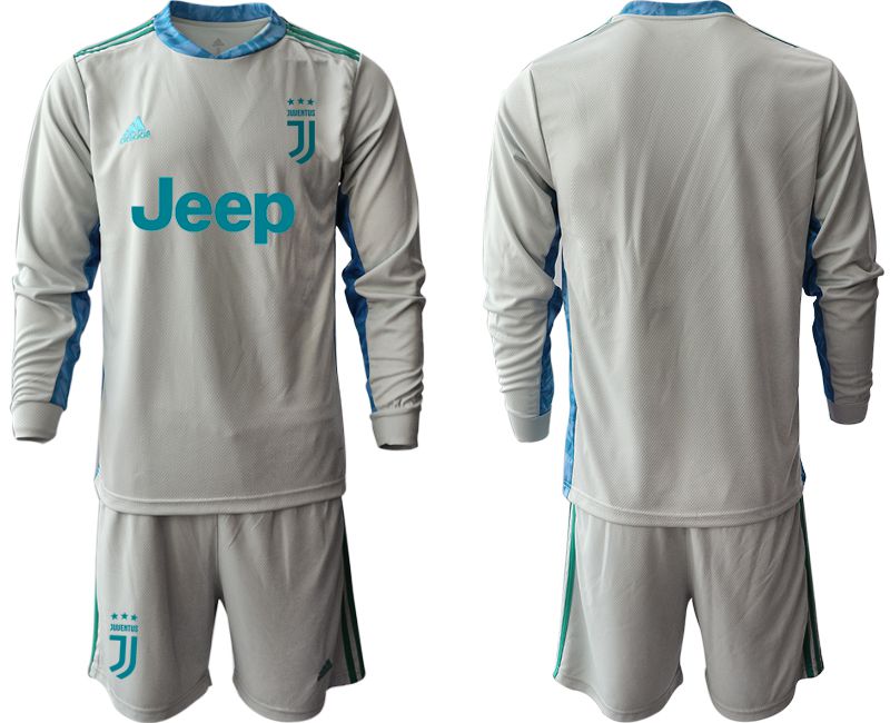 Men 2020-2021 club Juventus gray long sleeve goalkeeper Soccer Jerseys->juventus jersey->Soccer Club Jersey